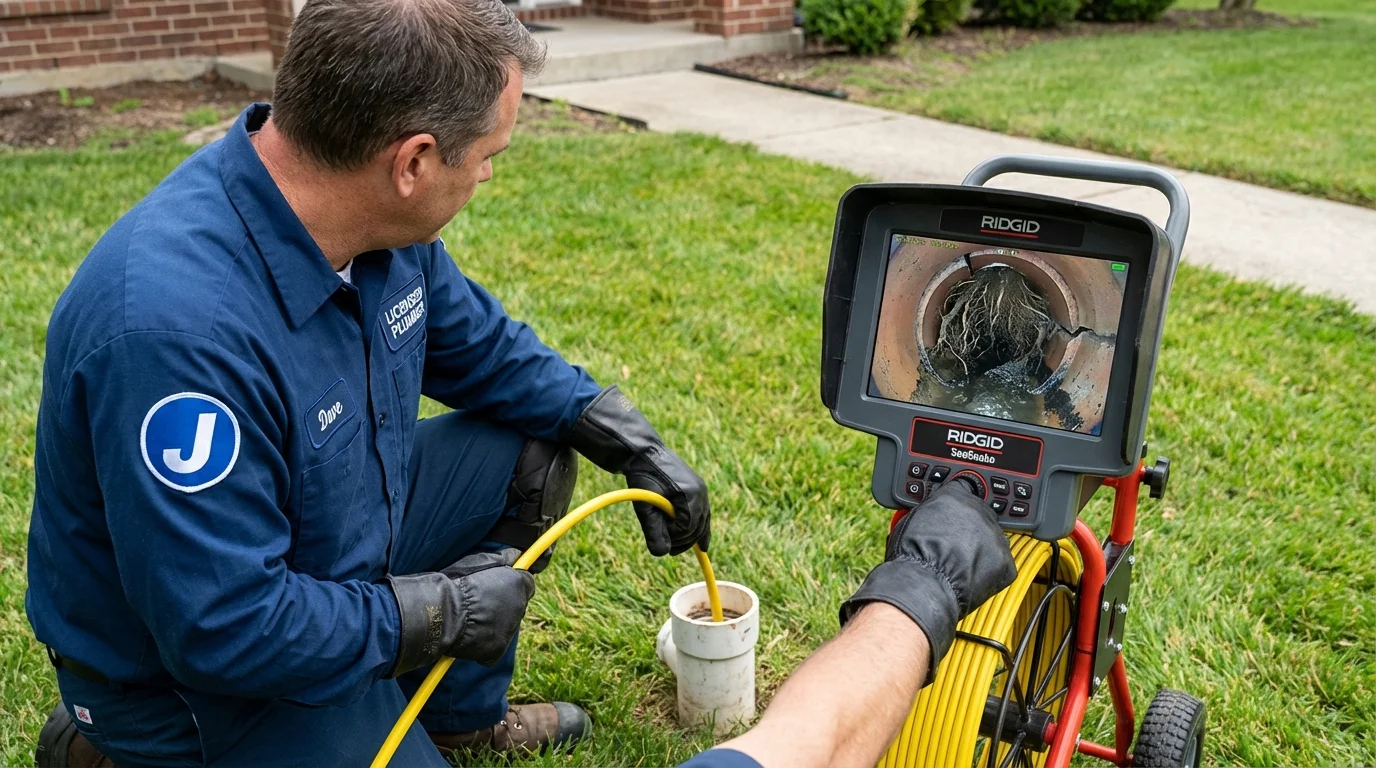 Sewer camera inspection being performed by Johns Plumbing LLC in Clay